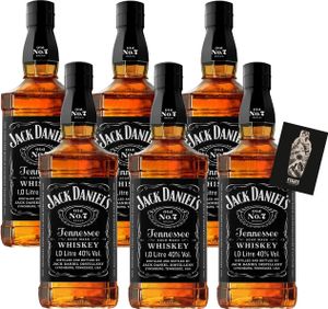 Jack Daniels 6er-Set BLACK LABEL NO. 7 TENNESSEE WHISKEY 6x 1L (40% vol.) - [Enthält Sulfite]