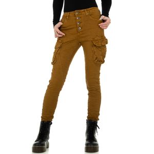 Ital-Design Damen Jeans Boyfriend Jeans Khaki Gr.34