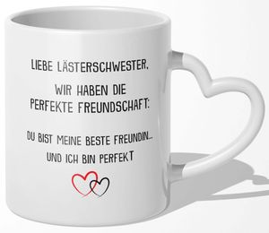 22Feels Beste Freundin Geschenk BFF Tasse Zum Geburtstag Kaffeetasse Freundinnen Frauen Weihnachten Arbeitskollege Wichteln (Herzhenkel Weiss)