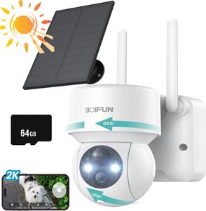 ieGeek 2K Überwachungskamera Aussen Solar mit PTZ,  IP Kamera Outdoor mit PIR, Alexa, 64GB