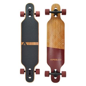 Apollo Fiberglas Longboard "Bali Slide" Twin Tip DT Komplettboard 99,5 x 22 cm 5 Lagen (3 Holz / 2 Fiberglas)
