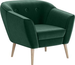 MEBLINI Sofa Sessel für Wohnzimmer - Mini Lounge für eine Person - Loungesessel - Armlehnstuhl - Armchair - DORIS - 1 - Grün Samt
