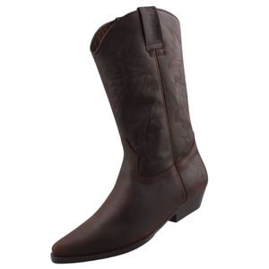 Dockers by Gerli Herren Western Boots 43BL001 Cowboy Stiefel Dunkelbraun, Größe:EUR 43