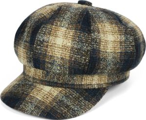 styleBREAKER Damen Ballonmütze in Karo Optik, Schirmmütze kariert Vintage Style, Bakerboy Schiebermütze, Newsboy Cap 04023077