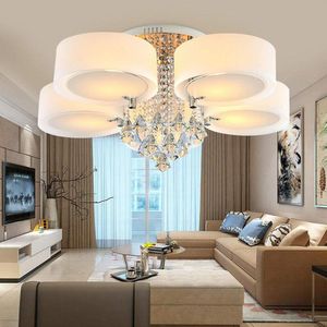 Moderne LED  Deckenleuchte 5-Köpf Kristall Kronleuchter Deckenbeleuchtung mit Fernbedienung Wohnzimmer Schlafzimmer E27