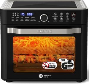 Balter Heißluftfritteuse HL-2200, Friteuse, 22 Liter, Mini Backofen, LCD Display, 15 Programme, bis 200 Rezepte, inkl. Rezeptheft