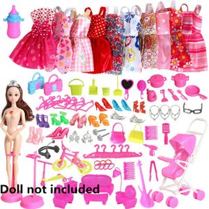 Melario 85 Stücke Artikel für Barbie-Puppen Kleider Schuhe Schmuck Kleidung Set Zubehör
