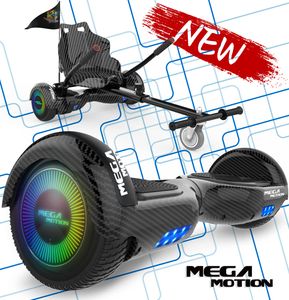 HoverBoard mit Sitz MegaMotion 6,5 Zoll Elektro Scooter Hoverboards Selbstausgleichender Elektroroller Segway E-Skateboard 350W*2 Motor mit Hoverkart für Kinder und Jugendliche