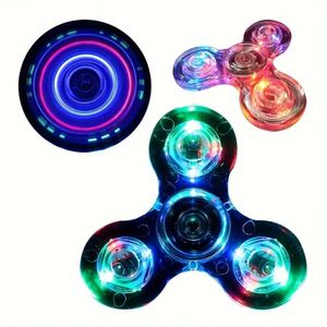 Fidget spinner se světly LED, pro děti od 3 let, modrý - LUMISPIN