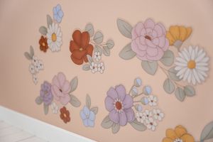 Little Dutch | Wandaufkleber Kinderzimmer Hochwertig Luxus-Mattlackierung Vintage Little Flowers Blumen 2x 42x30cm