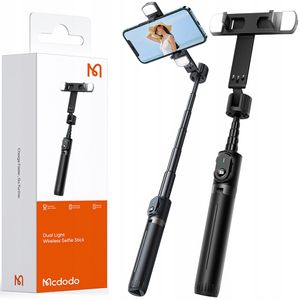 Mcdodo Double Shot Kijek Selfie Stick Tripod Bluetooth Statyw Czarny + Baterie