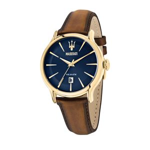 Maserati Herren Uhr, EPOCA Kollektion, Quarzwerk, Zeit und Datum, aus Edelstahl, Leder - R8851118012