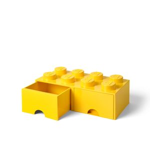 LEGO Aufbewahrungsbox mit Schublade mit 8 Noppen, gelb