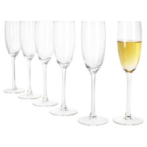 6x Grande Royal Sektgläser 120ml Champagner-Glas klare Sektflöte Prosecco Party
