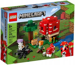 LEGO 21179 Minecraft Das Pilzhaus, mit Figuren von Alex, Mooshroom & Spinnenreiter