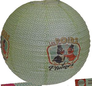 Papier Lampenschirm Vögel mit Hut
