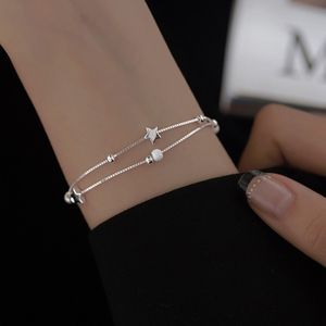925 Sterling Silber Bettelarmband & Armreif Perlenkette Verstellbares Bettelarmband Frauen Hochzeitsgeschenk