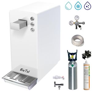 BieTal® Wassersprudler BT-15 Tafelwasseranlage mit Kühlung Komplettset Wasserspender 15 L/h - weiß mit Filter