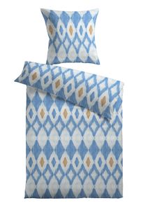 Kinzler Baumwoll- Jersey-Bettwäsche 135 x 200 cm, Farben Blau/Weiß