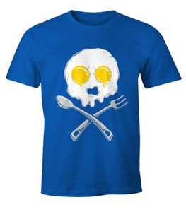 Herren T-Shirt - Egg Skull Spiegelei Totenkopf - Moonworks royal L