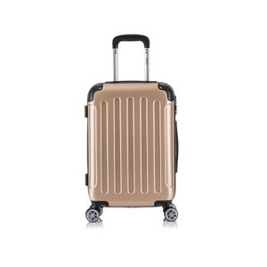Flexot® F-2045 Handgepäck Bordcase Trolley Koffer Reisekoffer Hartschale Doppeltragegriff mit Zahlenschloss Gr. M Farbe Gold