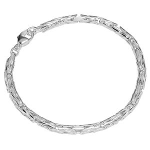 Armband 925 Sterling Silber 19cm Königskette oval gedrückt Uni Armbandkette