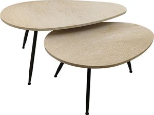 PTMD Couchtisch Veria - 50x60x43 cm - Marmor - Beige  - 2er Set
