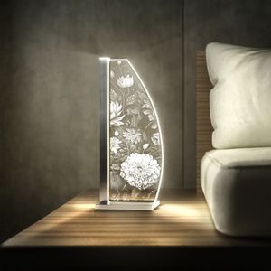 Luverre LED Tischleuchte Vintage Flowers Segel Silber