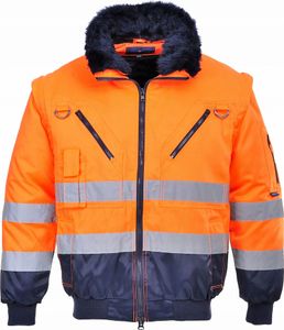 Portwest PJ50 Hi-Vis Warnschutz 3-in-1 Pilotjacke Orange/Navy Gr. XL