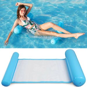 Miixia Wasserliege Floating Wasserhängematte Luftmatratze Wasser Poolsitz Schwimmsessel Blau
