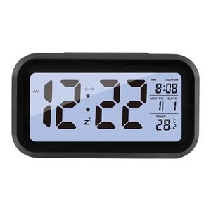 LED Wecker Digital Alarmwecker Uhr Kalender Beleuchtet Schlummerfunktion Alarm (Schwarz)