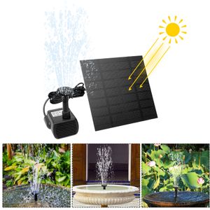 YARDIN Solární fontána 7V/1,2W Zahradní fontána, mini venkovní solární fontána se 4 tryskami, pro zahradní rybník a bazén (černá typ A)