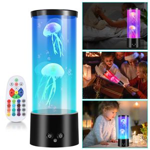Jopassy LED Quallen Lavalampe Mit Fernsteuerung Lava Lampe Nachtlicht Jellyfish RGB