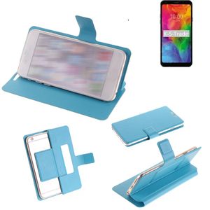 K-S-Trade Schutz-Hülle Handy-Hülle kompatibel mit LG Electronics Q7+ Schutz Hülle  Flip cover Handy case Smartphone Handyhülle blau