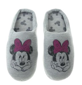 Hausschuhe Damen weich Disney Minnie Mouse grau warm Kinder Schlappen Slipper, Größe TVM Europe:36/37, Farbe TVM Europe:grau