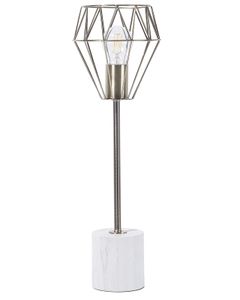 BELIANI Tischlampe Gold Metall 53 cm Glühbirnen-Optik Schirm Diamantform Lampenfuß Marmoroptik Kabel mit Schalter Modernes Design