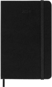Moleskine 12 Monate Wochenkalender 2024, P/A6, 1 Wo = 2 Seiten, Vertikal, Hard Cover, Schwarz
