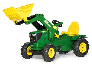 rolly toys Farmtrac John Deere 6210R Trettraktor mit Trac Lader, Maße: 142x53x81 cm; 61 110 2