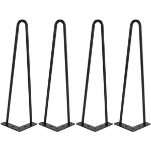 Hairpin Legs, 4er Set, 40,5 cm, Schwarz, Tischbeine aus Metall