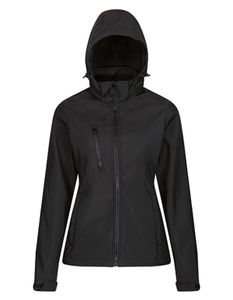 Regatta Professional Damen Softshell-Jacke Venturer 3-layer Printable Hooded Softshell Jacket TRA702 Schwarz Black/Black 46 (20)