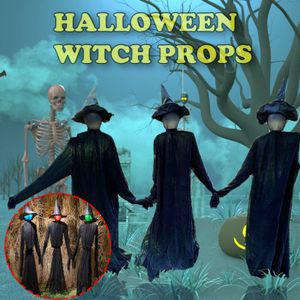 Hlasové ovládání 3 svítící WITCH 160cm Halloween Party Creepy Garden Deco