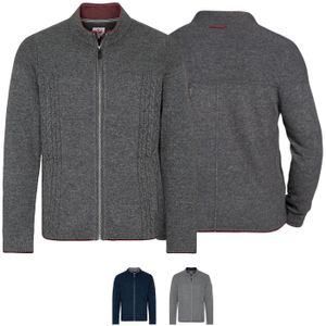 ROGAN Trachten Wolljanker Strickjacke Trachten Jacke, Größe:54/XL, Farbe:Grau