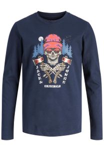 Jack & Jones Junior T-Shirt Langarmshirt JORCAPTAIN CAPTAIN CREW NECK mit Rundhals und Pirat-Logo-Print