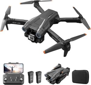 (Black) RC dron s duální kamerou 4K HD 1080P RC kvadrokoptéra se 2 bateriemi pro začátečníky