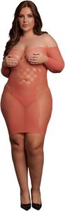Le Désir by Shots - Long-Sleeved Net Mini Dress - Queen Size Le Désir by Shots - Long-Sleeved Net Mini Dress - Queen Size