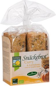 Bohlsener Mühle Snäckebrot Curry & Kürbiskern -- 200g