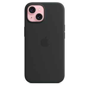 Apple iPhone 15 Silikon Case mit MagSafe Schwarz iPhone 15