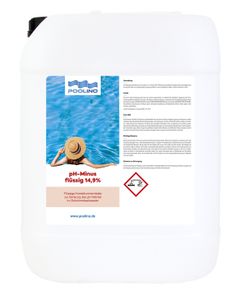 Poolino® 20kg pH Minus flüssig (14,9%) für Pool & Schwimmbad zur Senkung des pH Werts