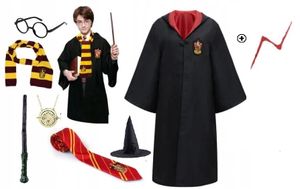 Kostüm für Jungen Harry Potter Zauberstab, Schal, Brille, Hut, Medaillon, Krawatte, Tätowierung, Gryffindor 135 ZAXER