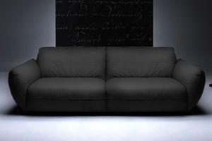 KAWOLA Sofa Megasofa DAVITO schwarz,  4-Sitzer,  Leder